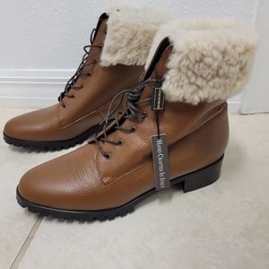 NWOB Grigiarancio Women’s 10.5 Leather Combat Style Boots Outdoor Winter Warm